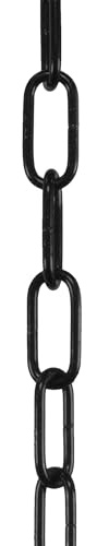 ElekTek Offene Gliederkette für Kronleuchter und Beleuchtung, klein, 20 mm x 10 mm, 2 m, Tiefschwarz