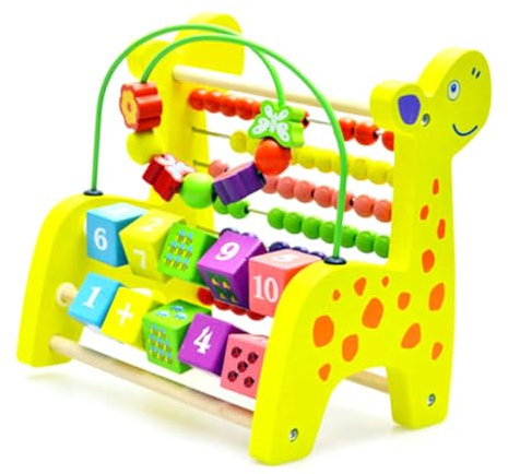 MOLUCKFU 1stück Multifunktionales Holzrechner-Spielzeug Mit Rechenrahmen Und Bunten Perlen Für Junge Mädchen Fördert Mathematik Farben Und Motorikfähigkeiten Geeignet Für