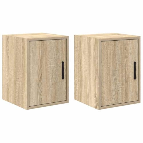 vidaXL Pensili per Garage 2 pz Rovere Sonoma in Legno Multistrato, armadietto, Armadio a Muro per Garage, Armadio a Muro con Porte, Armadio per Garage