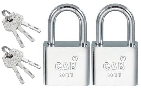 PATIKIL Lucchetto A Perno 30mm (1-3/16), 2 Pezzi Chiavi Diverse Serrature In Acciaio Inossidabile Lucchetti Con Archetto Rinforzato E Chiavi Per Porte Interno Esterno, Argento