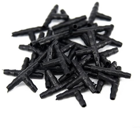 50 Stück Kunststoff-Schlauchkupplungen für effiziente Tropfbewässerung, kompatibel mit 4 mm/7 mm Rohren
