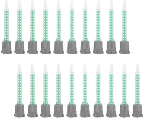 Pack of 20 static mixer for 2K adhesive, two-component adhesive, epoxy resin mixing nozzles with bayonet connection, 1.5 mm diameter for precise mixing, ideal for DIY projects and professional