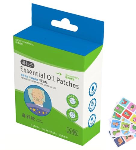 Sticky Nose Patch, Baby-Friendly Nose Aid, 20 Pieces Natural Sleep Support Stickers, Soothing Inhalation Pads with Mild Odour for 6 Months, Comfortable Rest, Soothing Bedtime Routi