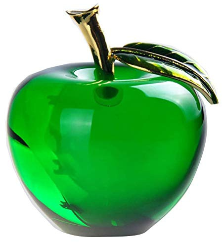Oytrui Crystal Christmas Ornament, Art Glass Fruit Collectible Figurines for Home Office Wedding Christmas Party Decoration (green)