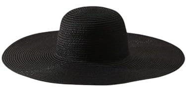 White Oversized Womens Sun Hat Wide Brim Summer Hat Foldable Roll up Large Floppy Beach Hats, Style, One Size (UK, Alpha, One Size, Black)