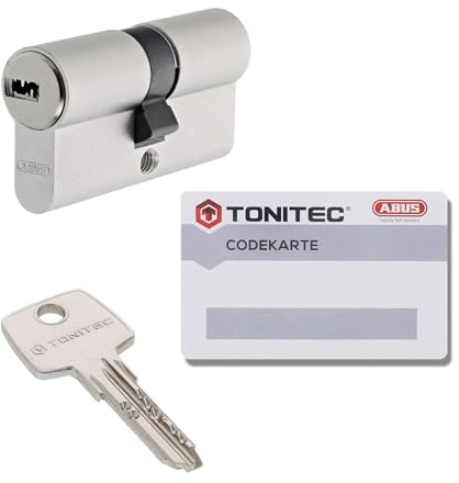 ToniTec TEC440 Doppelzylinder verschiedenschliessend mit 20 Wendeschlüssel Zylinder Größe 30/30mm Schließzylinder mit Codecard