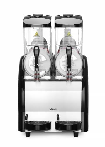 HENDI Slush Eis Maschine, 2x12L, Slush Makers, Eismaschine, Inkl. Abtrofpschale, Kältemittel: R290, Tag- und Nachtmodus, 230V, 740W, 470x520x(H)810mm, Polycarbonat