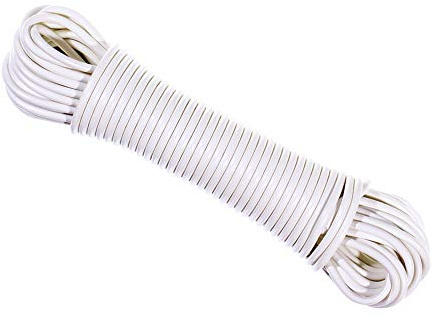 West Coast Paracord Plastic Clothesline – 5/32 inch or 7/32 Inch – White, Fiber Reinforced, Durable (50 or 100 Feet Long)