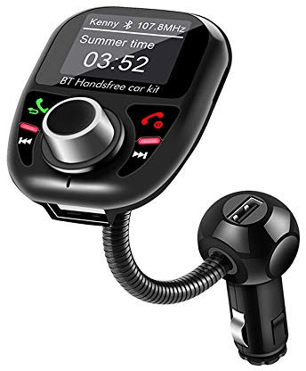 BOOMBOOST Émetteur FM, Adaptateur Audio pour autoradio, Tuner FM Professionnel pour Radio numérique, émetteur électronique Automatique, kit Mains Libres Bluetooth avec écran LCD et Port USB Double