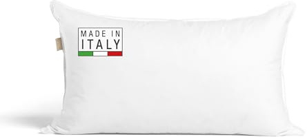 DREAMIN*101 - Cuscino Letto Ipoallergenico con Imbottitura in Piumino, Morbido e Sostenuto, Guanciale Letto Traspirante con Federa in Cotone, Cuscini Letto Made in Italy, 50x80 cm, Soft (Alto 15 cm)