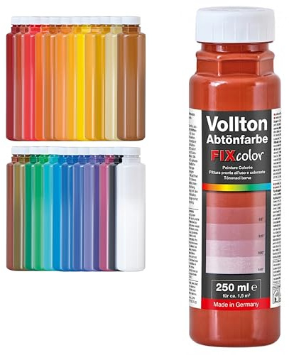 decotric Decolor Bunte Abtönfarbe Ziegelrot - 250 ml I Dispersionsfarbe für dekorative Anstriche und wasserbasierten Materialien I Hohe Farbkraft & Ergiebigkeit