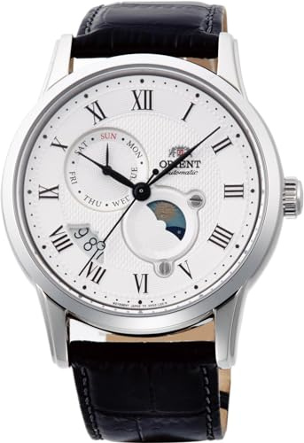 Orient Sun & Moon Herren-Armbanduhr Automatik Handaufzug Mechanisch Klassisch Lederband