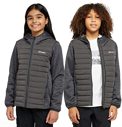 Berghaus Kids’ Hybrid Jacket with Fleece Hood and 2 Zipped Pockets, Water Repellent & Insulated Coat for Boys and Girls, Ideal for Walking, Hiking & Outdoor Recreation
