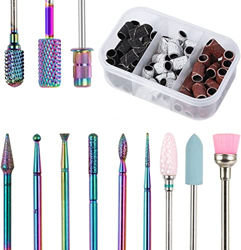 12PCS 3/32in Nail Drill Bits, Tungsten Carbide Nail File Bits (/80/120/180)