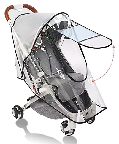 Stroller Rain Cover Universal Stroller Cart Umbrella Rain Cove Accessory for Winter Windproof Waterproof Dustproof and Snowproof