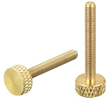 sourcing map 2 Stück Messing Rändelschrauben M3x25mm Flachgriff Bolzen Knöpfe Befestigungen für Elektronische Mechanische