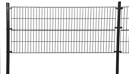 Clôture en treillis à double barre MORATA Hauteur : 80 cm/Longueur : 40 m sans poteaux d'angle I Clôture de jardin, clôture en treillis