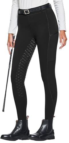 FitsT4 Sports Leggings da Equitazione Invernali da Donna Pantaloni da Equitazione in Pile Pantaloni da Equitazione con Rivestimento Completo in Silicone