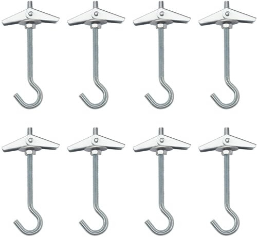 DDHOMIN 8 PCS Plasterboard Ceiling Hooks for Drywall Cavity Hollow Wall Board Plank Hanging Plants (M6)