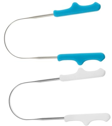 Mobestech 2pezzi Nettalingua u Shape Inossidabile Pulitore Lingua Ergonomico Per Adulti e Rimuove Residui Alimentari e Cattivi Odori Strumento Pratico e Durevole Per Igiene Orale