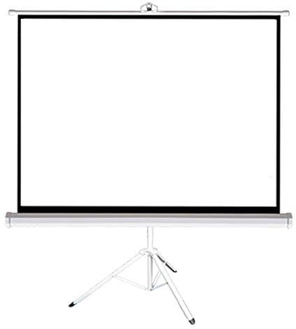 BGFYUSF Projector Screen, Projection Screen 72/84/100Inch with Stand Home Outdoor Indoor 4K Manual Pull Down Floor-Standing Free Punch (White Frame 100inch)