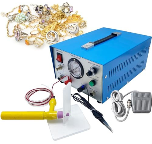 Fablestoryem Saldatrice a Punti Automatica Saldatrice ad Arco ad Argon a impulsi Kit di Saldatura per Gioielli Saldatore a Punti per Riparazione di Gioielli per Saldatura 50A-600A,100W