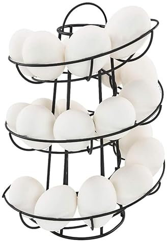 HYKJCSS Huevera Gallina Skelter De Huevo De Diseño En Espiral Moderno, Estante Dispensador De Huevos De Base Estable Doble, Soporte De Almacenamiento De Huevos Hueveras