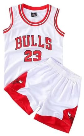FASIOHDIO Basketboll Camiset för Barn - Basketdräkter med T-shirt, Hängslen och Shorts för Pojke - Utrustning, Vit, 12-14 Años/2XL