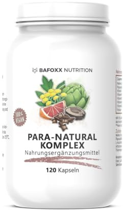 BAFOXX Nutrition Para-Natural Komplex mit Nelkenextrakt, Papayablättern, schwarze Walnusschalenextrakt, Grapefruitkernextrakt | Vegan und ohne Zusätze | 120 Kapseln hochdosiert