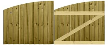 Premier Garden Supplies Made to Measure Feather Edge Semi-Braced Arch Top Driveway Gates for Measurements Height <3ft (90cm) x Width: 183cm - 213cm