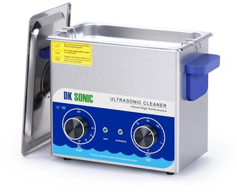 DK SONIC Ultrasonic Cleaner,4L 120W Ultrasonic Jewelry Cleaner with Heater& Mechanical Timer,Sonic Cleaner for Cleaning Jewelry,Eyeglasses,Coins(Include Basket)