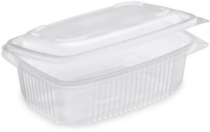D-Work 300 Barquettes Micro-ondables 800 ml à Couvercle Attenant (185 x 135 x H. 68 mm) en PP Pratiques et Résistantes