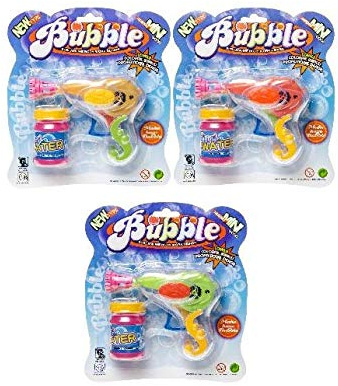 LP Divertissements Lot de 6 - Pistolet à Bulles mécanique Mix 14cm