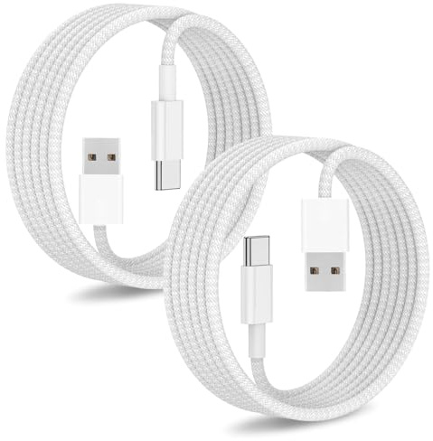 2 Pack Cables Tipo A a Tipo C 2m de Carga Rápida para Apple iPhone 17/16/15 | USB A a USB C [Apple MFi Certified] de nylon trenzado, carga rápida para Samsung Galaxy S26/S25/S24/S23 Ultra, MacBook y iPad