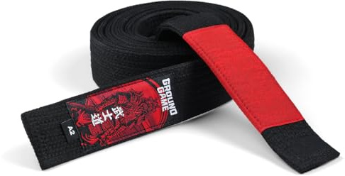 Ground Game BJJ Gürtel BJJ Belt | | Premium Schwarz A3-300 cm | Brazilian Jiu-Jitsu-Gürtel für Erwachsene