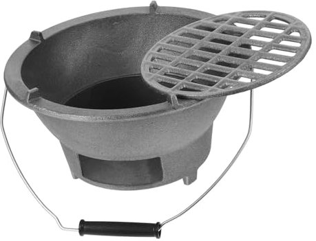 CIYODO Gusseiserner Holzkohlegrill Tischkamin Tragbarer Kleiner Grill Aus Robustem Gusseisen Für Outdoor Camping Grillen Heizen Mit Geschmack