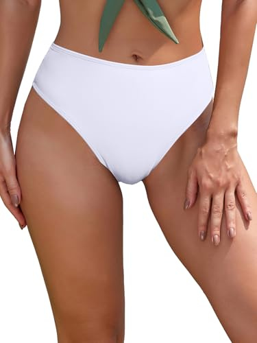 SHEKINI Damen Bikini Hose Tanga Bikinihose Brazilian String Bikini Slip Hotpants High Waist Sexy Hüftslip Bikinihosen Bauchweg Strandbikinis V-Kreuzbund Hinten