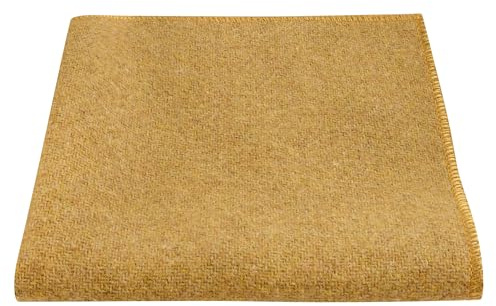 King & Priory Mustard Woven Wool Pocket Square, Handkerchief