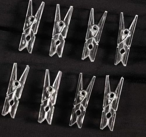 20Pcs Clear Plastic Clothes Pins,Clothes Line String Clips, Mini Clothes Pins, Photo Paper Peg Pins Craft Clips Laundry Storage and Organization Storage and Organization(2.5cm