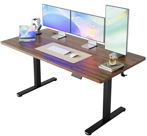 HUANUO Höhenverstellbarer Schreibtisch 160 x 80 cm, 4 Speicherhöheneinstellungen, Elektrischer Schreibtisch für Home Office & Computer-Arbeitsplatz