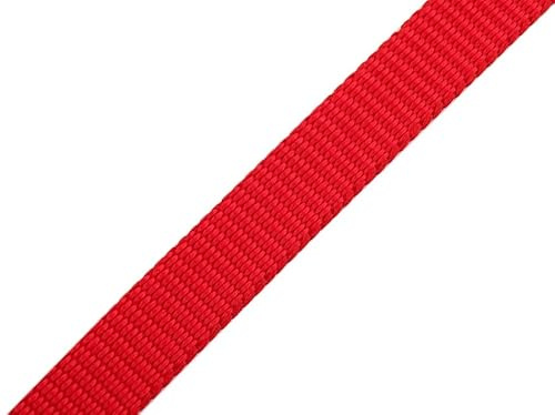 cyclingcolors Cinta de Correa Polipropileno, Ancho 10 mm, Largo 25 Metros, Cuerda para Mochilas, Muebles, sillas, toboganes, mercería, Ropa, Rojo