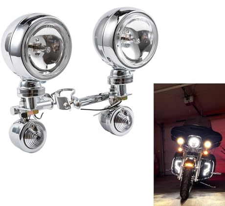 APEBAZY 1 Set Nebelscheinwerfer Motorrad Chrom Motorrad Frontblinkerlampe LED Zusatzscheinwerfer Kompatibel mit Shadow VT 750 1100 VTX 1 usw