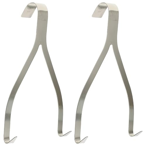 DOITOOL Ganchos Dobles para Colgar Carne de Acero Inoxidable 2 Piezas para Asar y Ahumar en Cocina y Parrilla Profesional