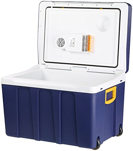 Xcase Kühlbox Auto: Thermoelektrische XXL-Trolley-Kühl- & Wärmebox, 12/24 & 230V, 50 Liter (Camping Kühlbox, elektrisch, 12V)