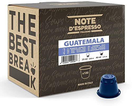 Note d'Espresso - Guatemala - Capsules de Café - Exclusivement Compatible avec Machine NESPRESSO* - 100 x 5,6 g