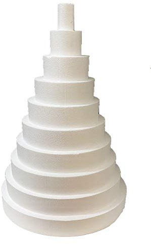 Base Polistirolo rotonda Diametro 35 cm Altezza 10 cm PER TORTE FINTE