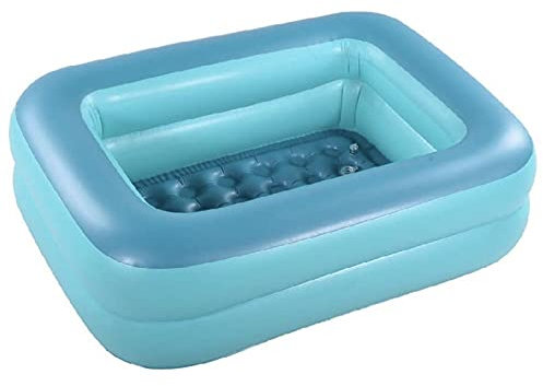 HGYJ Pataugeoire rectangulaire-70 * 55 * 24 Pouces, Piscine Gonflable familiale, Jardin d'été en Plein air en Bord de mer intérieur, Enfants/de bébé,Blue