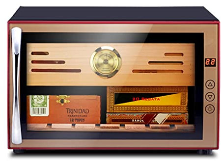 Kleiner Elektronischer Humidor Temperaturgesteuerter Humidor Kleiner Zigarrenschrank Leise, Feuchtigkeitsspendend (Color : Black, S : 41x55x27.5cm)