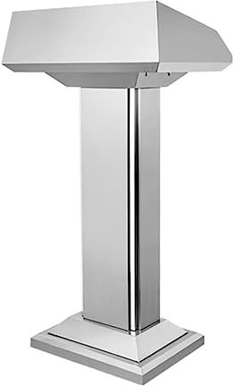 RENLXFI Rednerpult Stehpult Podium Teaching Lecture Stand Silver, Freistehende hohe Kanzel Podium Stand für Kirche Outdoor Office Kanzel Schule