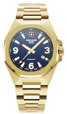 swiss alpine military Herren Uhr Analog Quarz 7005.1 Edelstahl